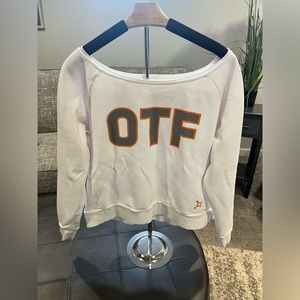 Orangetheory Off Shoulder Crop Sweatshirt - Size L- Fits like M